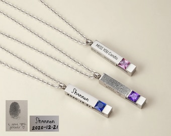 Personalized Cremation Urn Necklace, Custom Handwriting, Fingerprint, Pet Ashes Memorial