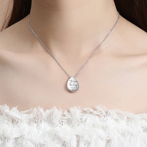 Personalized Fingerprint Teardrop Necklace: Handwriting Signature Memorial