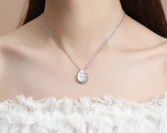 Personalized Fingerprint Teardrop Necklace: Handwriting Signature Memorial