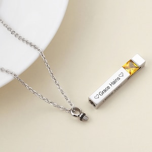 Personalized Cremation Urn Necklace for Ashes Memorial Handwriting Ashes Necklace Loss of Dog Gift Jewelry for Human or Dog Pets Ashes