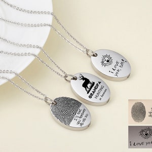 Personalized Cremation Urn Necklace: Handwriting, Fingerprint, Stainless Steel