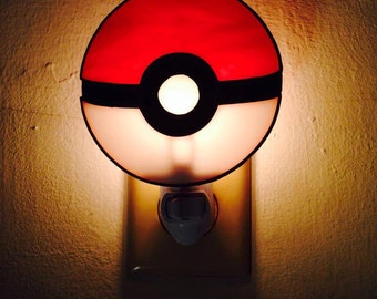 Pokeball Night Light in Stained Glass