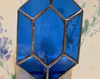 Blue Rupee Night Light in Stained Glass / Legend of Zelda Nightlight