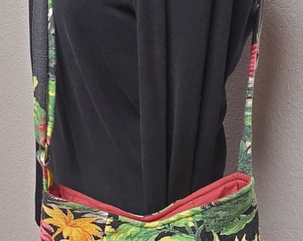 Vintage Barkcloth Crossbody or Shoulder Bag