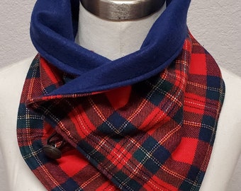 Upcycled  Plaid Neckwarmer - medium