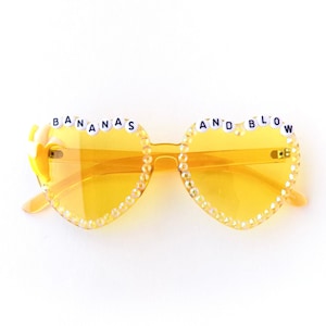 WEEN Bananas and Blow yellow heart-shaped glasses, sunglasses inspired by Ween