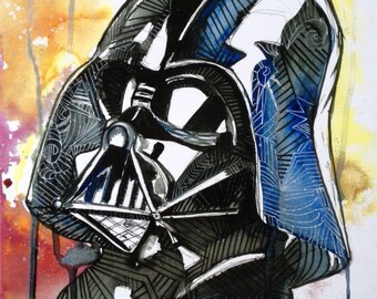 DARTH VADER original watercolor print