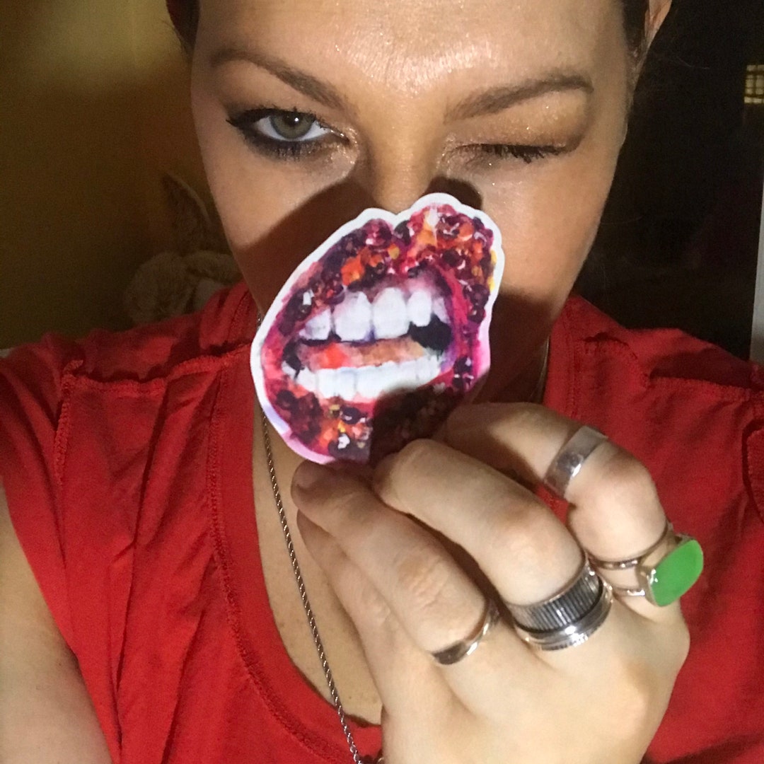 Rhinestone Lipsticker, Vinyl Die Cut Weatherproof Sticker - Etsy