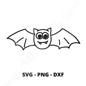 Bat SVG PNG DXF File, Halloween Printable Art, Bat Print, Halloween Bat Decor, Halloween Decoration, Hand drawn Bat, Bat Art, Vampire Bat