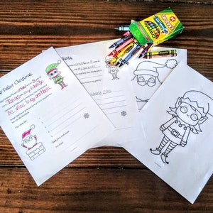 Carta a Papá Noel descargable y dibujos para colorear, Carta a Papá Noel imprimible, Papá Noel, Lista de deseos navideños, Actividad para niños