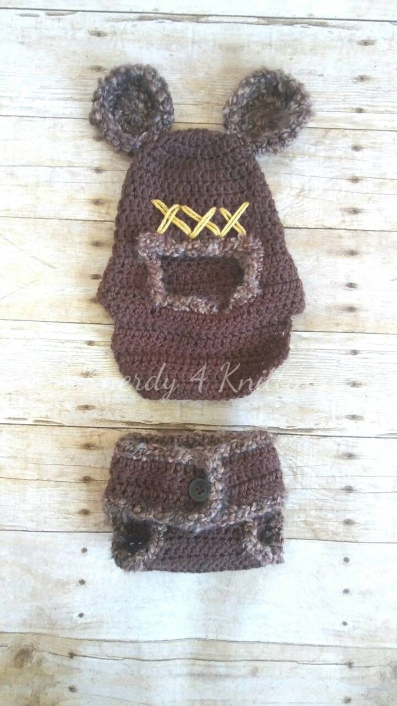 Baby Ewok Costume Crochet Ewok Ewok Hat and Diaper Cover Etsy