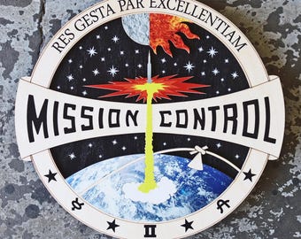 NASA Mission Control Sign - Interior Office Space & Rocket Theme - Conference Room Signage - 12" Size