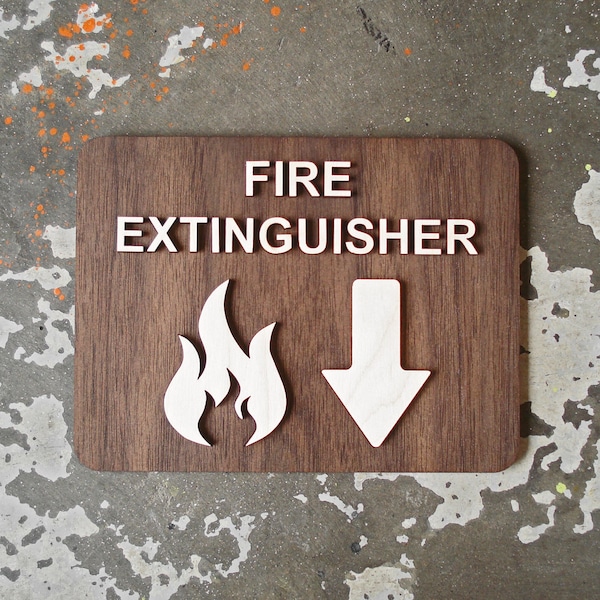 Fire Extinguisher Location Building Sign - Modern Interior Design - Various Sizes and Finishes Available - Way Finding Signage - Safety Sign
