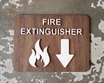 Fire Extinguisher Location Building Sign - Modern Interior Design - Various Sizes and Finishes Available - Way Finding Signage - Safety Sign