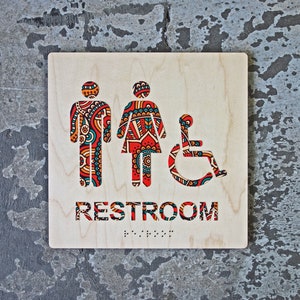 ADA Accessible Restroom Bathroom Sign - Modern Chic Design - 8