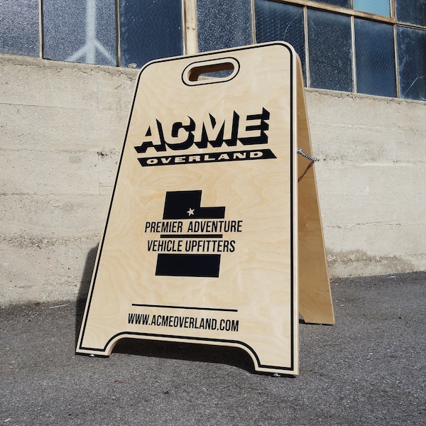 Sandwich Board A-Frame Sidewalk Sign - Retail Signage - Pop Up Shop - Simple Advertising - Solid Baltic Birch Ply - Many Colors Available