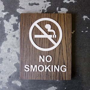 No Smoking Wood Sign