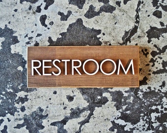 Reclaimed Barnwood Restroom Sign - Rustic Bathroom Decor - Various Sizes Available - Authentic Weathered & Aged Wood