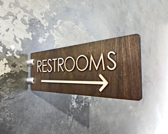 Double Sided Arrow Blade Sign - Flag Mounted Directional Signage - Various Sizes & Text  - Various Finish and Text Options - Can Customize