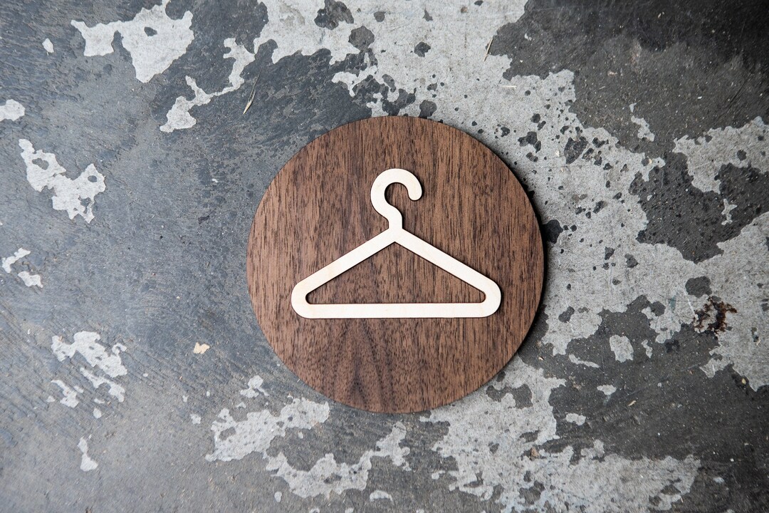 Coat Check Hanger Symbol Sign Various Sizes Available Etsy