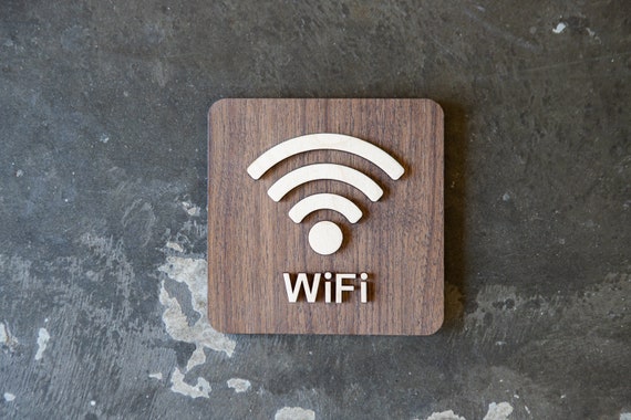 Letrero De Madera Para Contraseña WiFi | Reutilizable, Con Marcador | Tamaños 22x10cm O 20x15cm | Para Casa, Cafetería, Restaurante