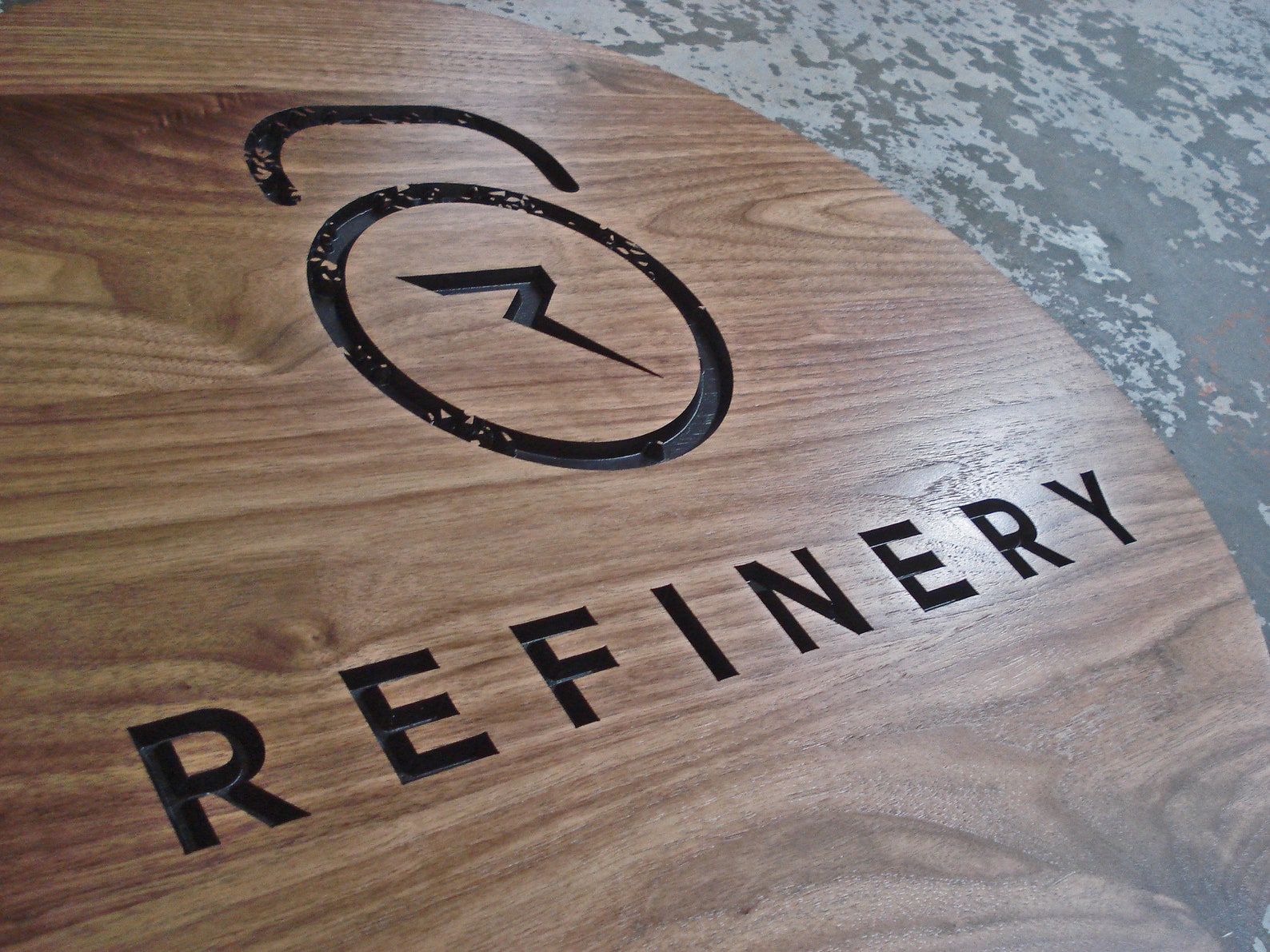 Solid Walnut Company Logo Sign 24 Dia. 3D Carved Etsy