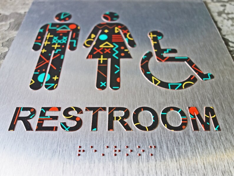 ADA Wheelchair Restroom Bathroom - 1980's Memphis Design - 8