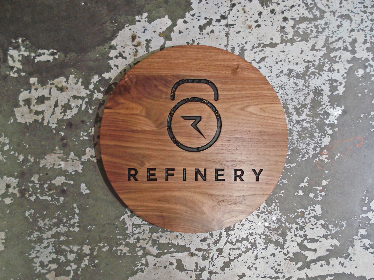 Solid Walnut Company Logo Sign 24 Dia. 3D Carved Etsy