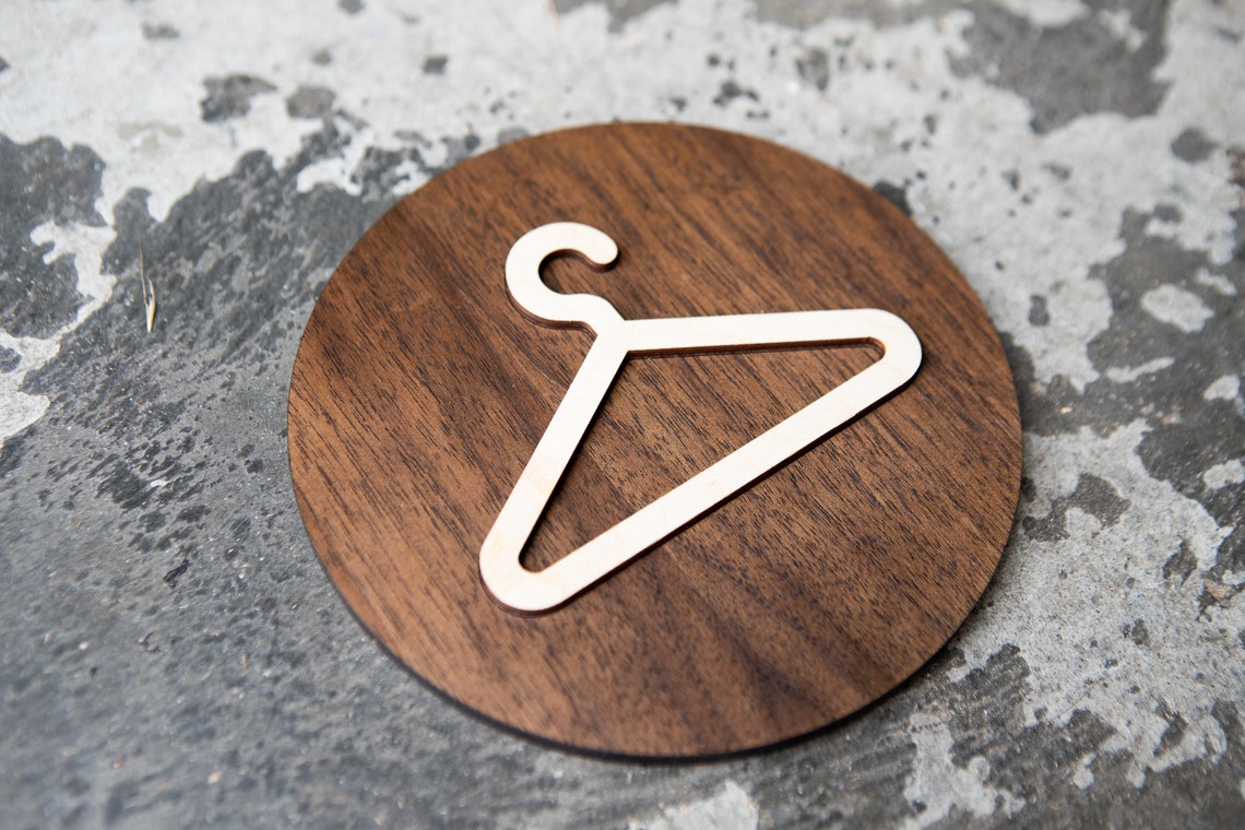 Coat Check Hanger Symbol Sign Various Sizes Available Etsy