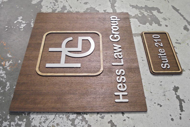 Unique Modern Law Firm Signage Set Sleek Minimalist Design Etsy