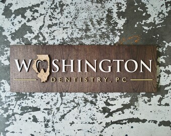 Modern Dentistry Custom Office Sign - Professional Business and Reception Design - 38" x 16" - Interior Signage