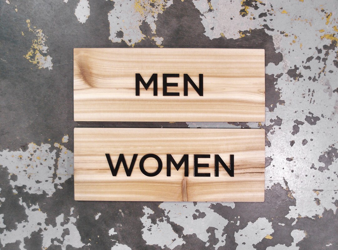 Cedar Men & Women Restroom Signs - 5