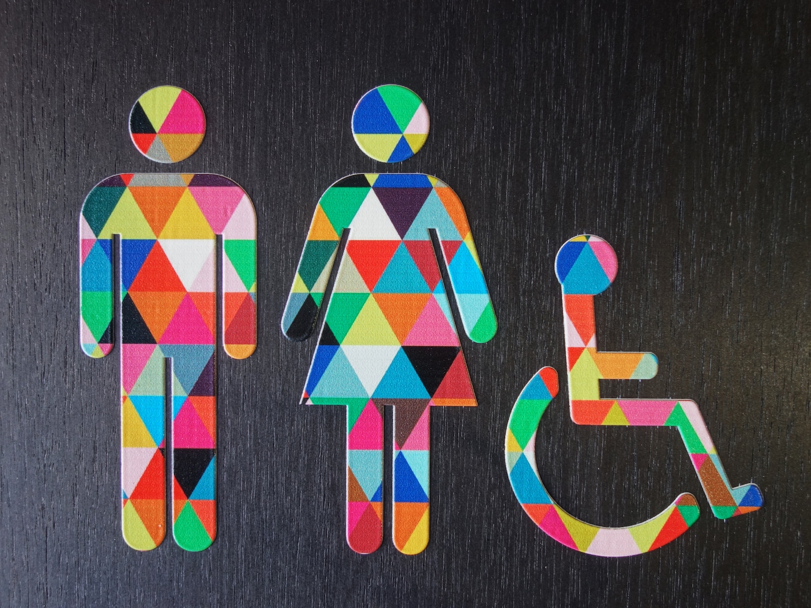 ADA Colorful Restroom Bathroom Sign - Rainbow Design - 8