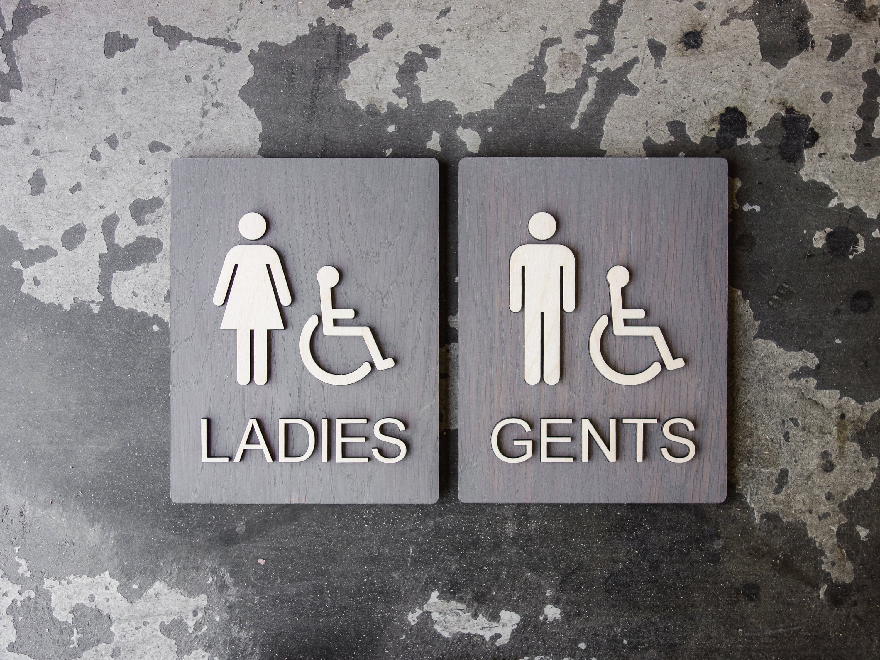 Ladies & Gents Restroom Bathroom Signs Office WC Signage | Etsy