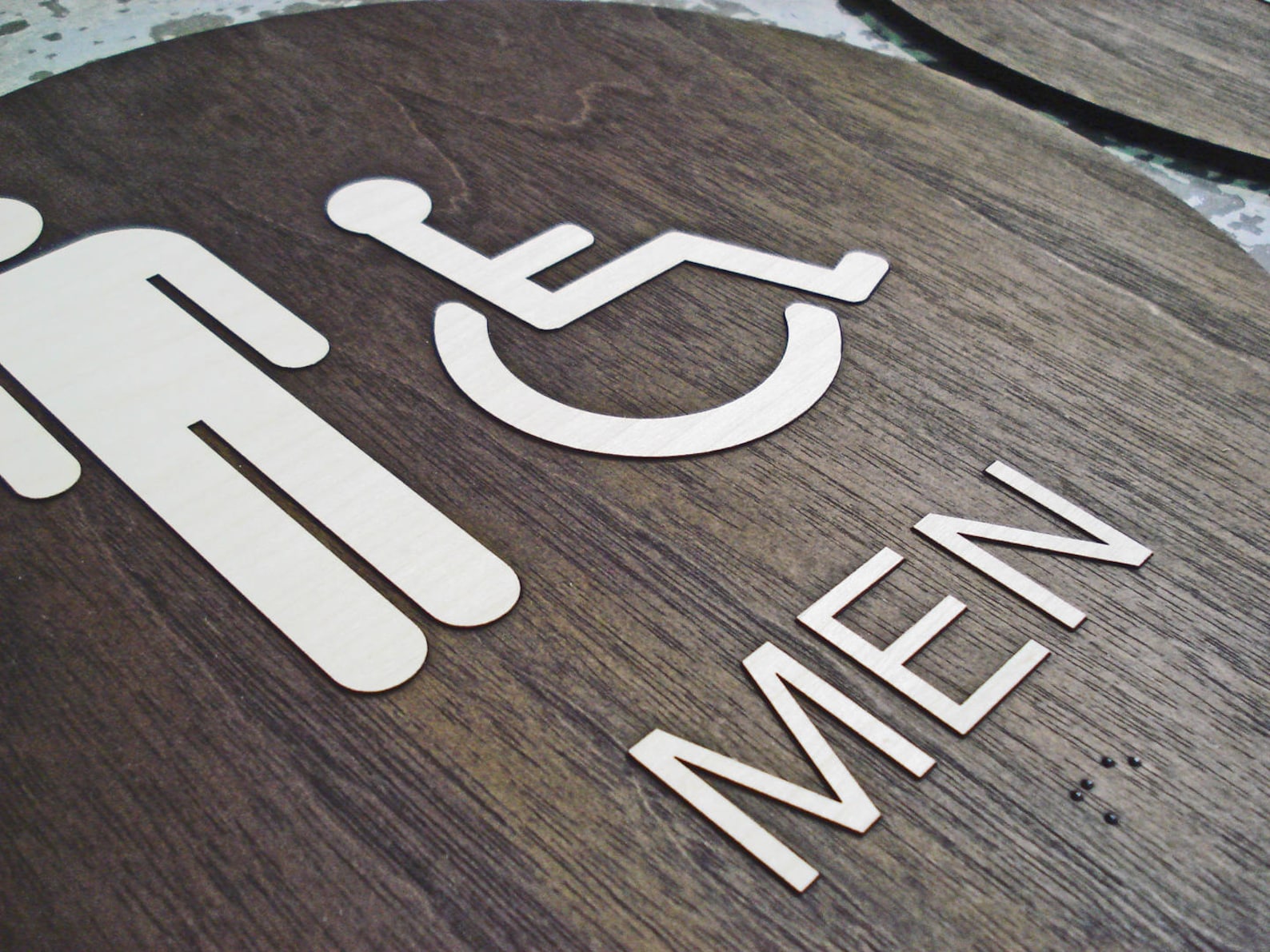 ADA Braille Restroom Sign Set Men Women Handicap Bathroom Etsy