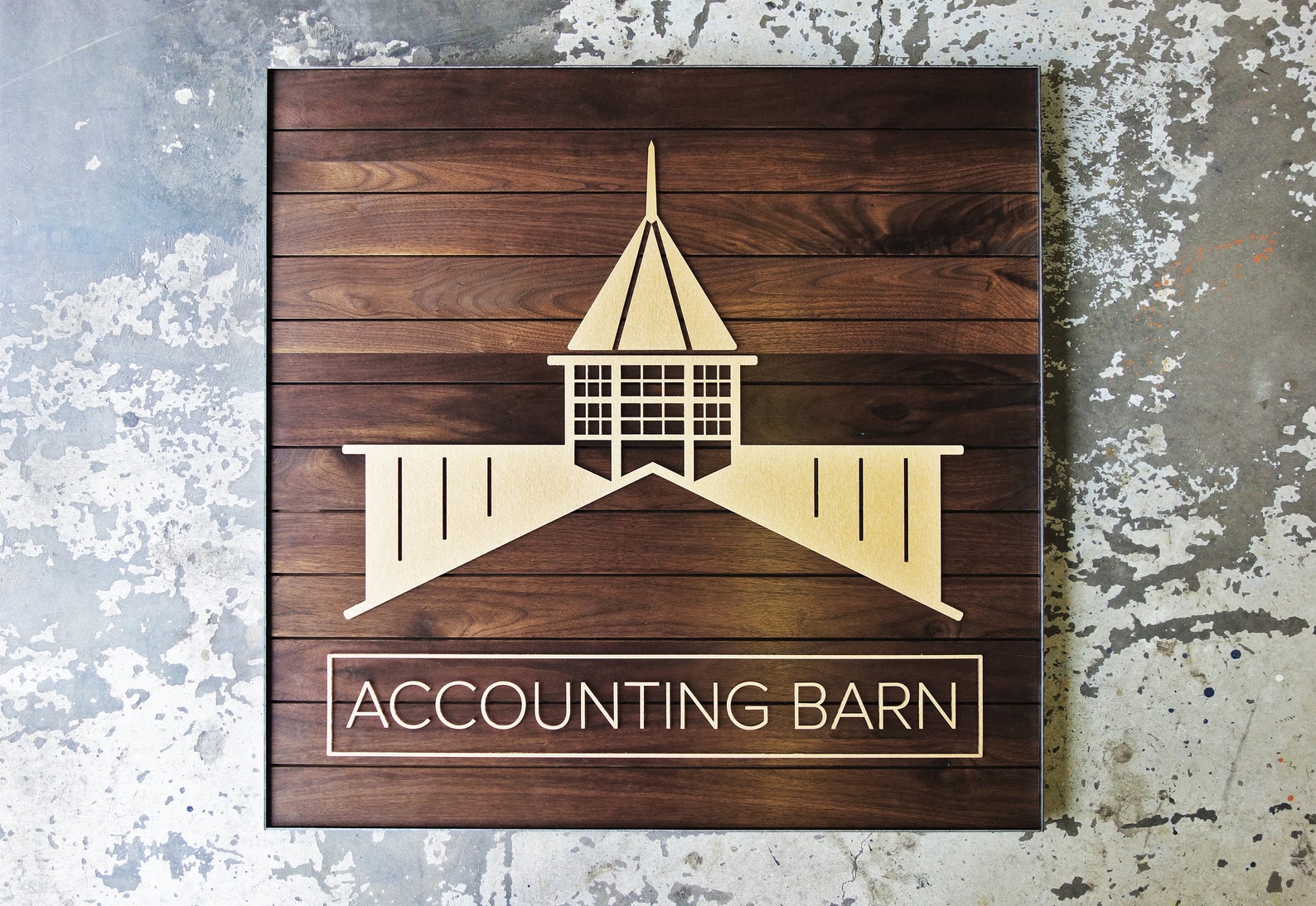 Solid Walnut Company Logo Sign 36 X 36 Etsy