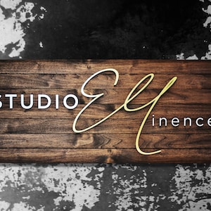 XL Professional Custom Logo Sign - Personalized Office and Business Signage - 42&quot; x 18&quot; - Wood Slat Sign