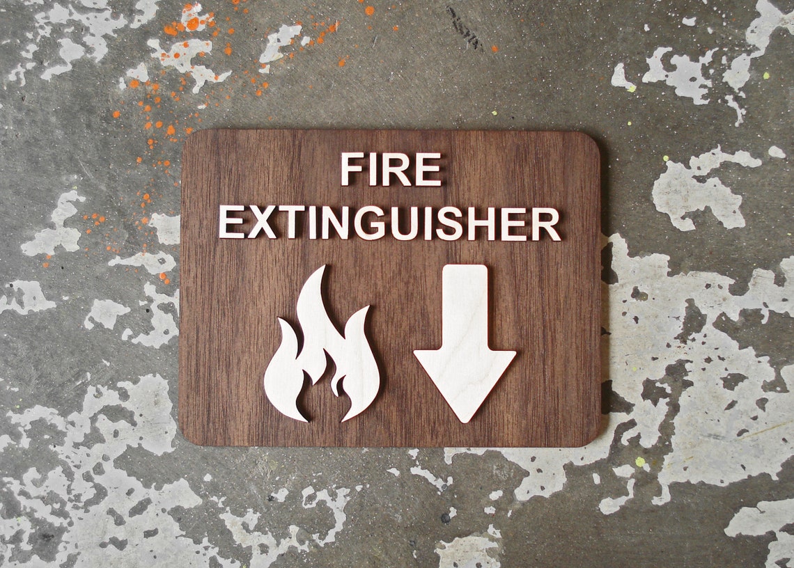 Fire Extinguisher Location Building Sign Modern Interior | Etsy