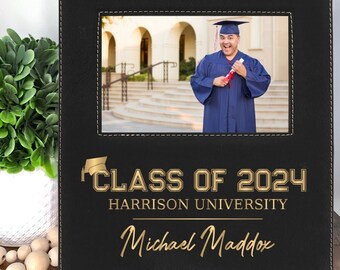 Class of 2024 Graduation Gifts | Graduation Gift for High School or College Graduation | Personalized Engraved Picture Frame | 4x6 Photo