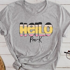 Hello Kindergarten Shirt | First Day of School Teacher Shirts| Back to School Tshirt | 1st Day of School | Personalized Grade Tshirt