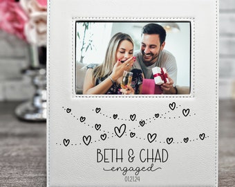 Personalized Engagement Frame | Engraved Frame with Couples' Names & Date| Engagement Frames | Engagement Presents | Custom Engagement Gifts