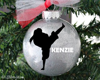 Karate Girl Christmas Ornament - Taekwondo Girl Ornament - Martial Arts Girl Ornament - Sports Ornament - Martial Arts Gift