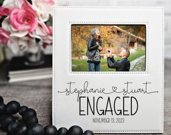 Personalized Engagement Frame | Engraved Frame with Couples' Names | Engagement Frames | Engagement Presents | Custom Engagement Gifts