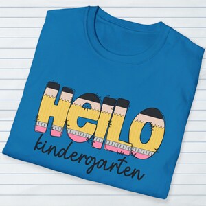 Hello Kindergarten Shirt | First Day of School Teacher Shirts| Back to School Tshirt | 1st Day of School | Personalized Grade Tshirt