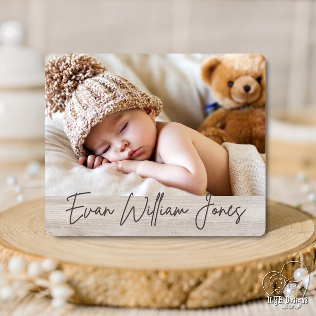 Personalized Baby Name Photo Board | Newborn Plaque | Custom Name ...