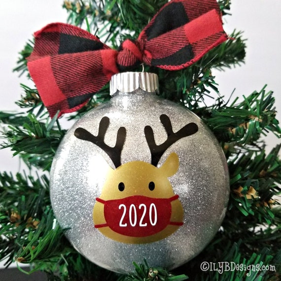 2020 Christmas Ornament - Reindeer Mask Ornament - 2020 Masked Reindeer Ornament - 2020 Quarantine Ornament - Christmas 2020 Ornament Il_570xn