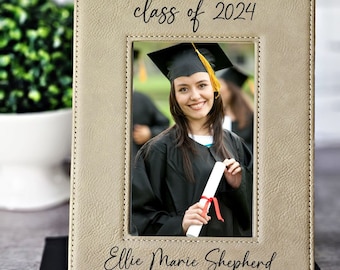 Class of 2024 Graduation Picture Frame | Personalized High School Graduation Gift | College Graduation Gifts | Personalized Photo Frame