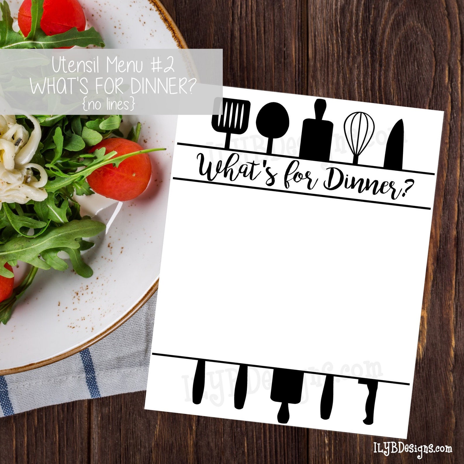 Weekly Menu Board PRINTABLE Dry Erase Menu Menu Planner | Etsy