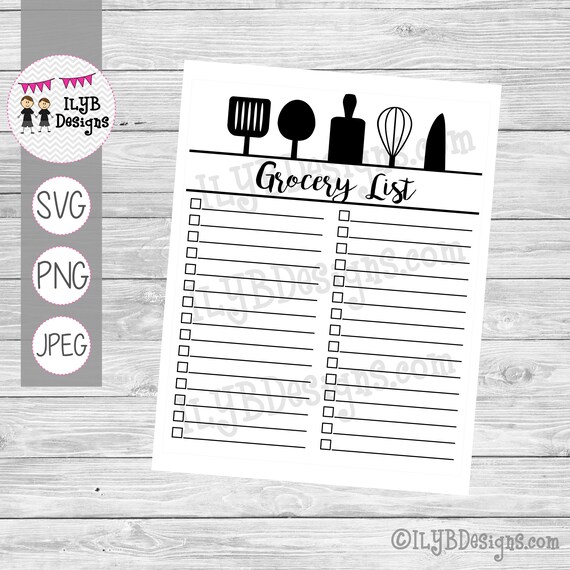 Dry Erase Reusable Grocery LIst 3 Printable Grocery List Etsy
