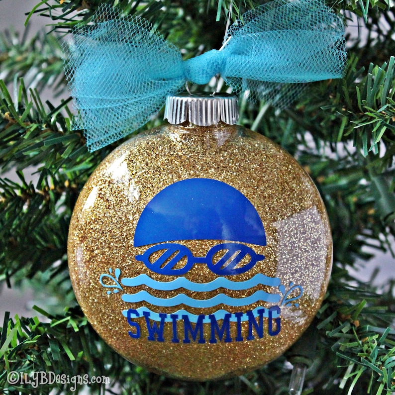 Swimmer Christmas OrnamentSwimming Christmas Decorations in Fine Pewter